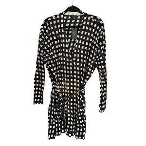 Rag & Bone Michela Cardigan Womens Small White Black Checkered Knit Button NWT